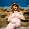 pink maternity dress